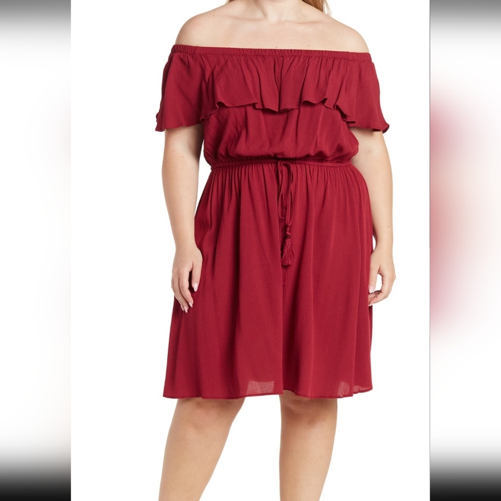 Off the shoulder plus dress